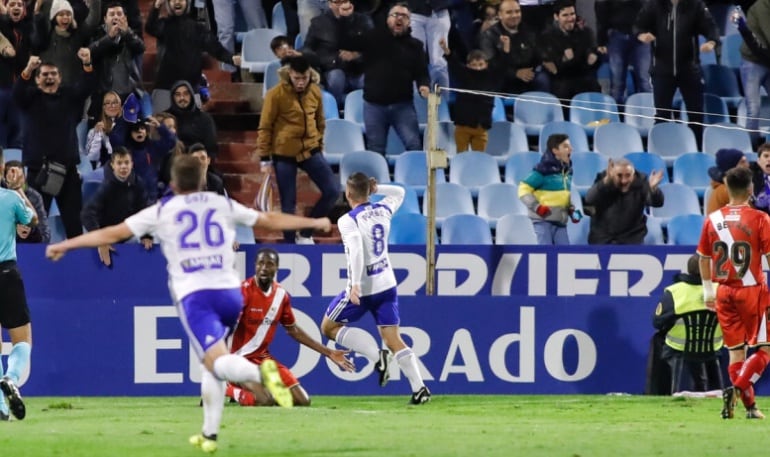 Pombo marcó el gol del triunfo ante el Rayo en el partido de la primera vuelta