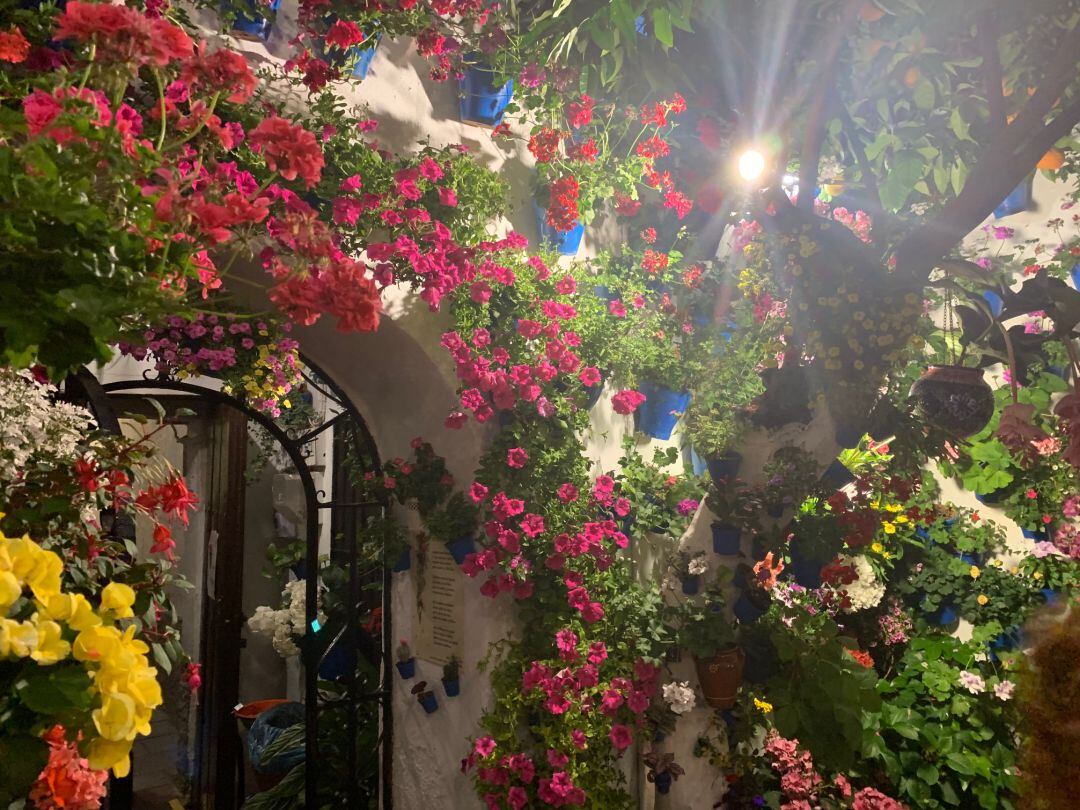 Patio situado en la calle Tinte, junto a la Ribera, al caer la noche
