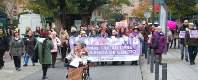 Marcha contra la violencia de género en Móstoles.