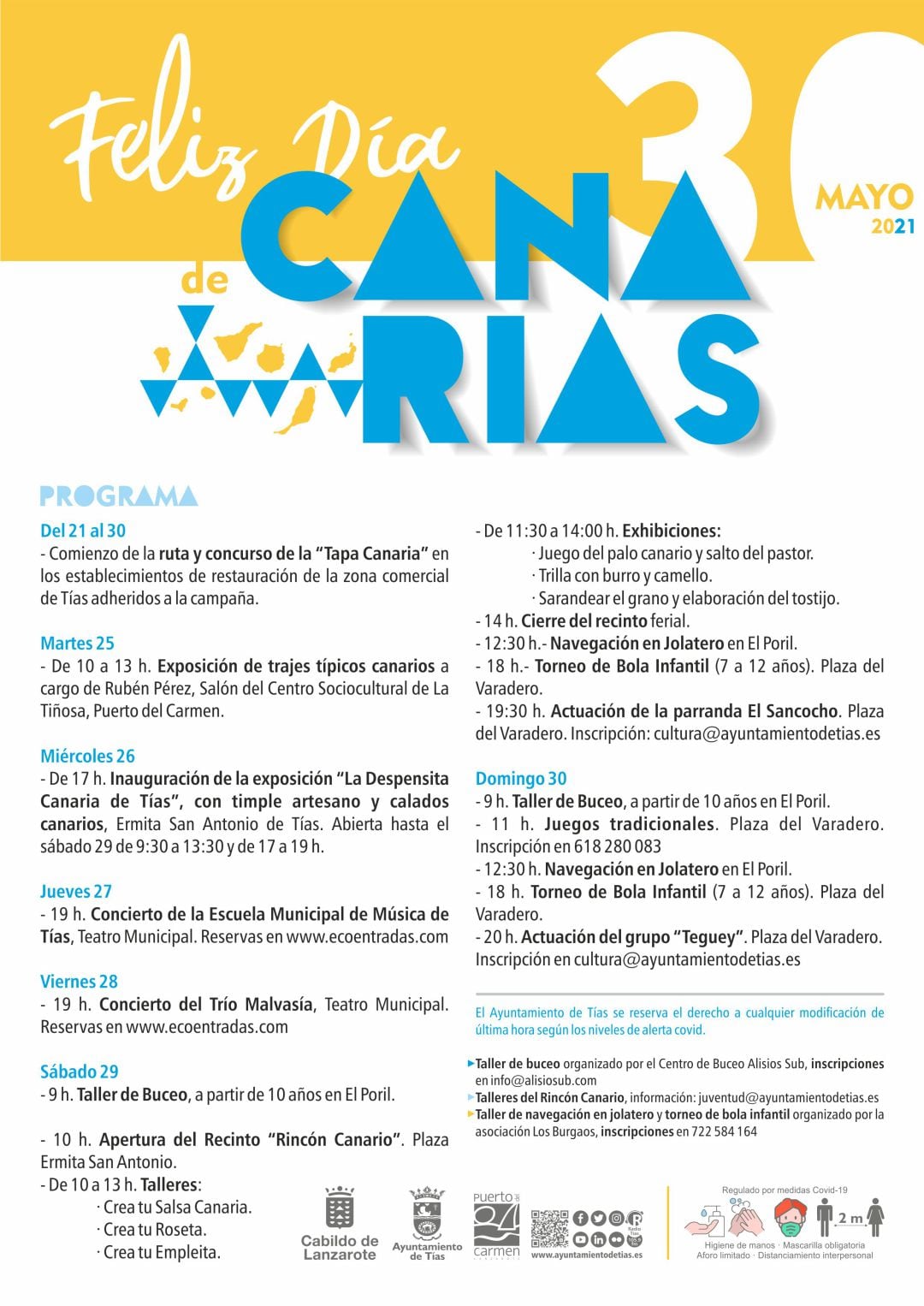 Programación de Tías para el Día de Canarias. 