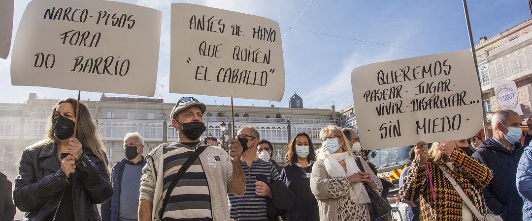 Concentración de vecinos en María Pita