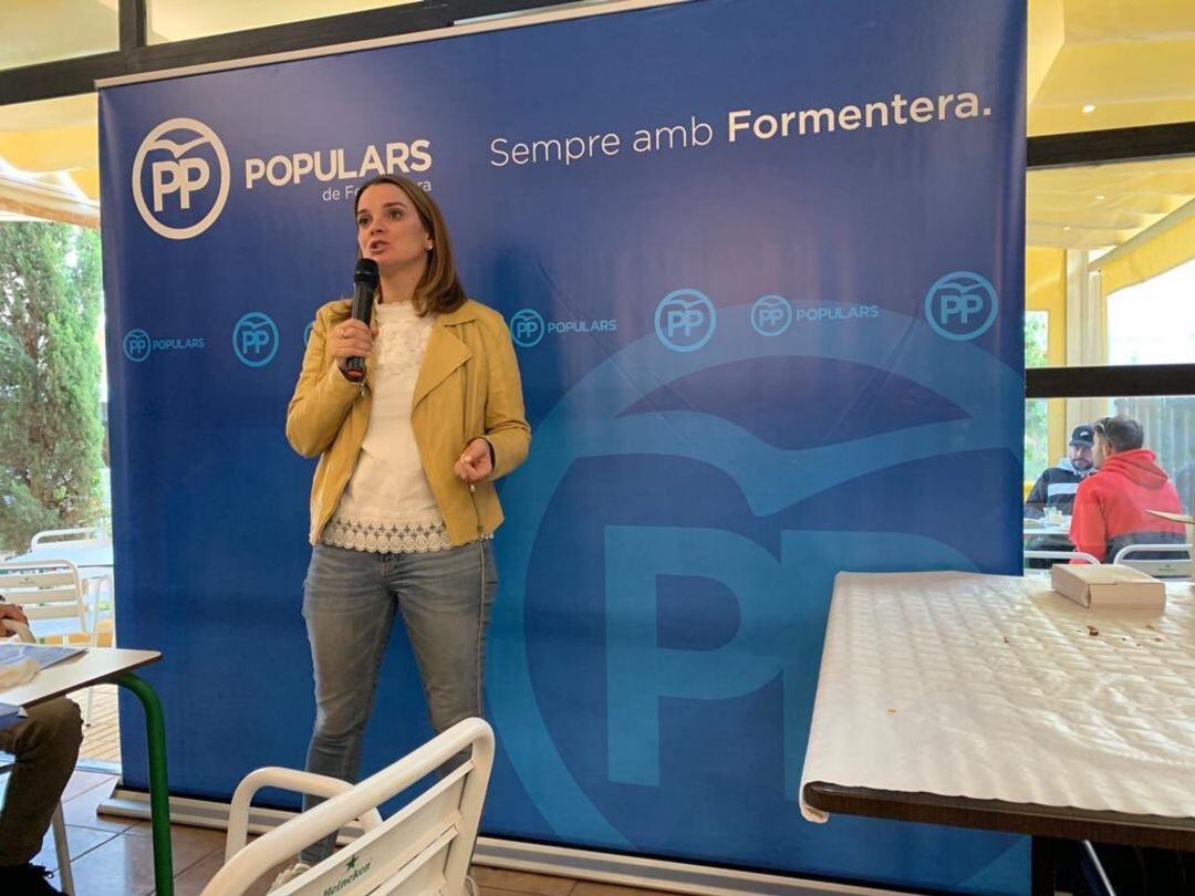 Marga Prohems en el acto del PP de Formentera