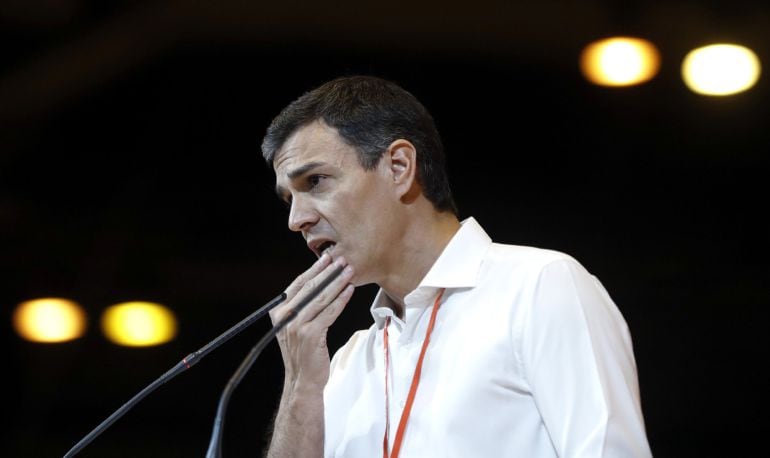 Pedro Sánchez, nuevo secretario general del PSOE, durante el acto de clausura del Congreso Federal del partido.