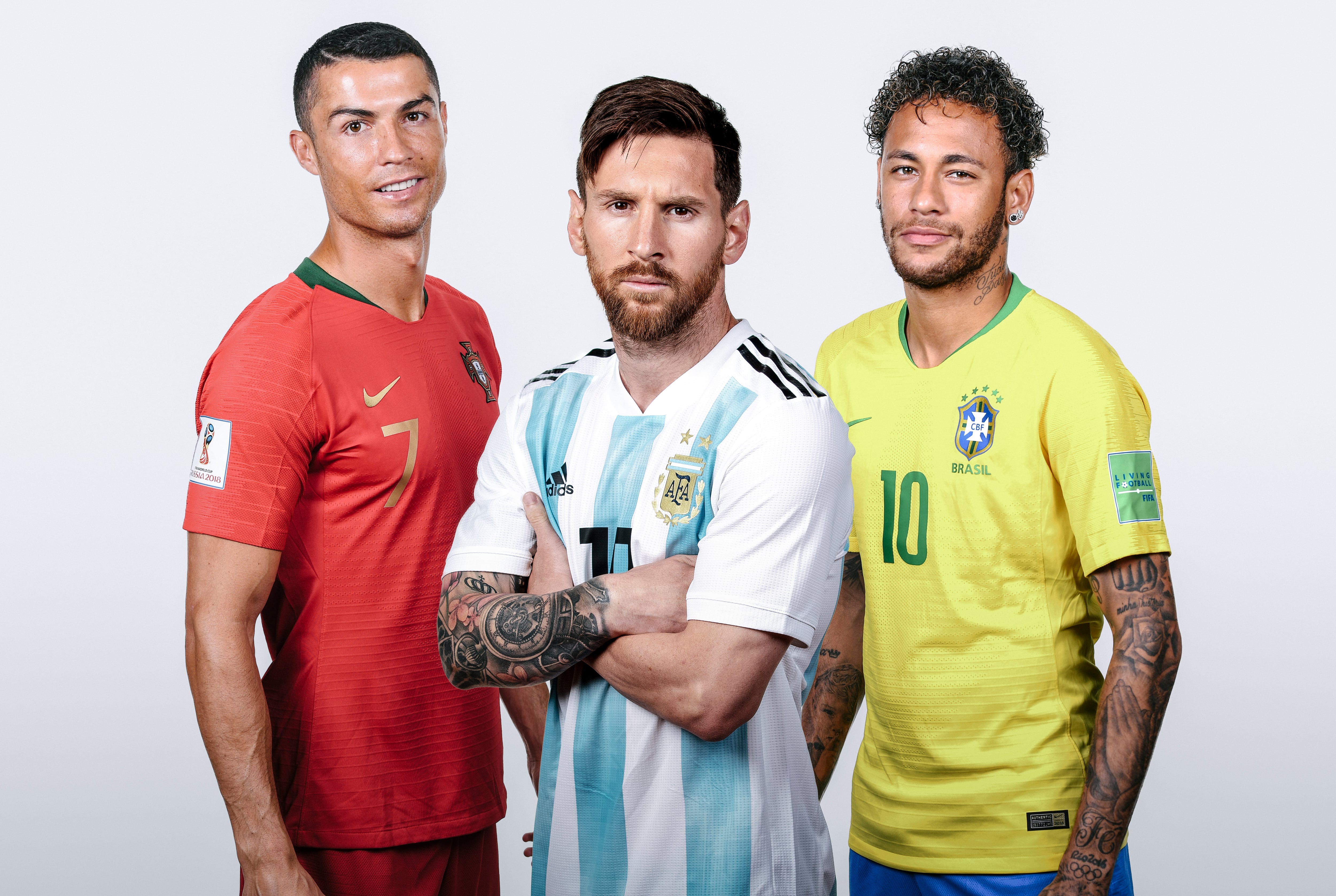 Cristiano Ronaldo, Lionel Messi y Neymar Júnior