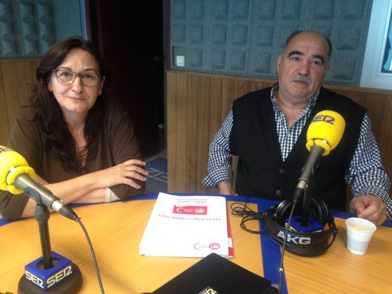 Fernández junto a Consuelo López de Comisiones Obreras