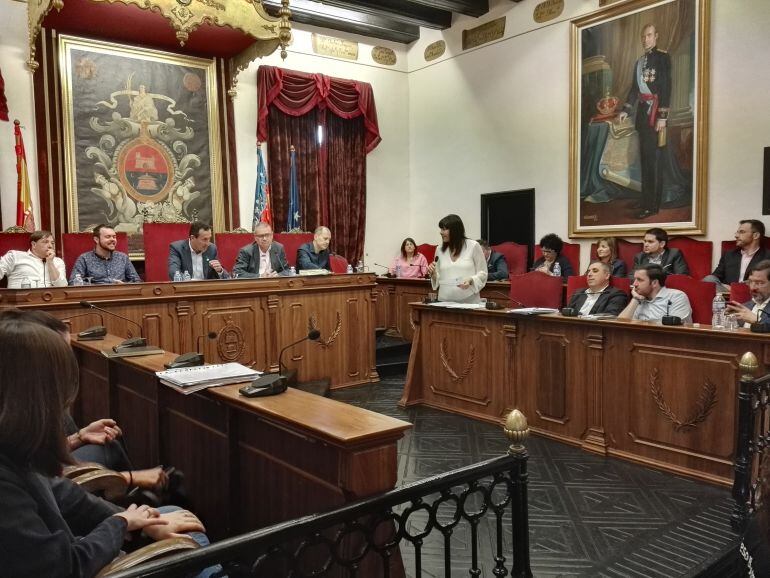 Mercedes Alonso interviniendo en un pleno municipal