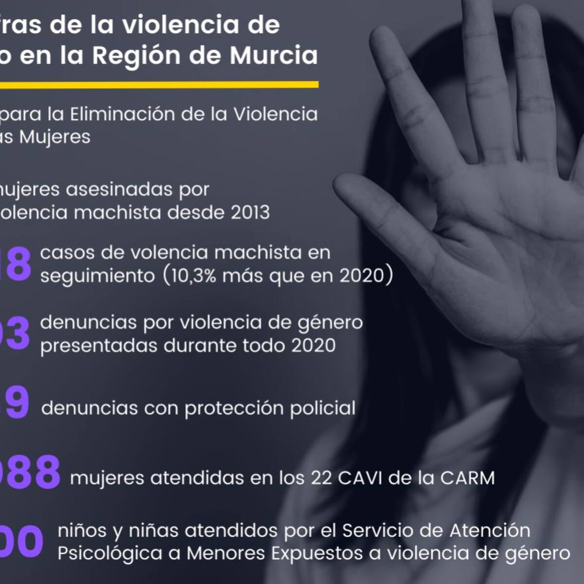 La violencia de género en la Región de Murcia en cifras