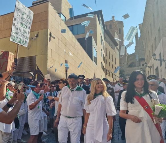 Momento reivindicativo en la costanilla de Santiago