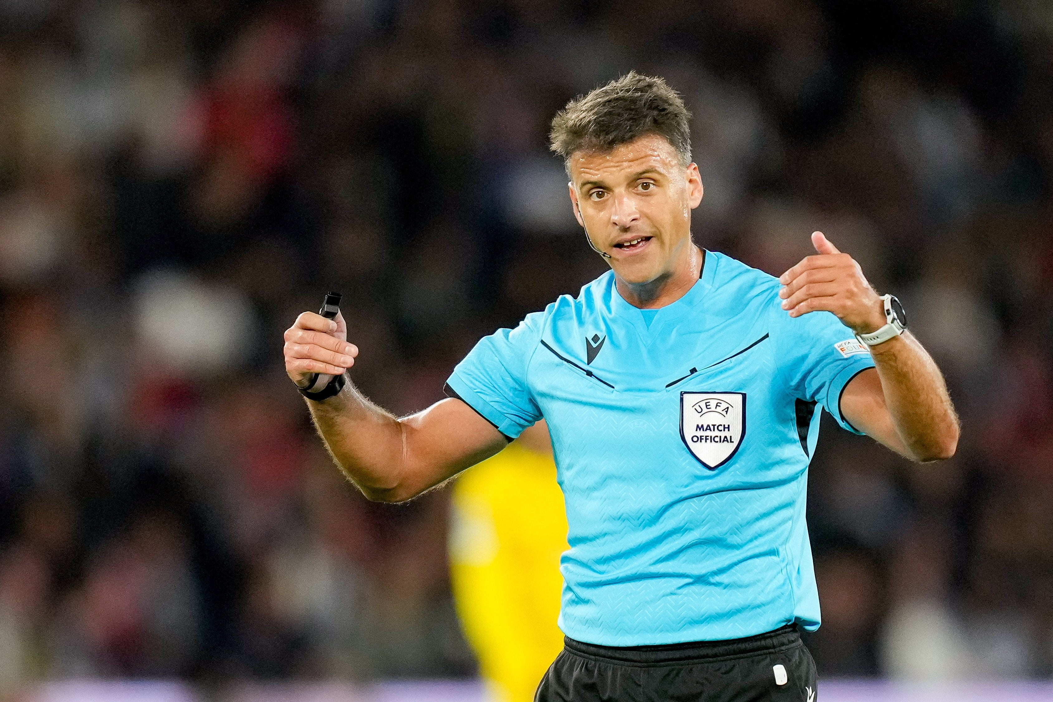 Gil Manzano, durante un partido de Champions de la presente temporada.