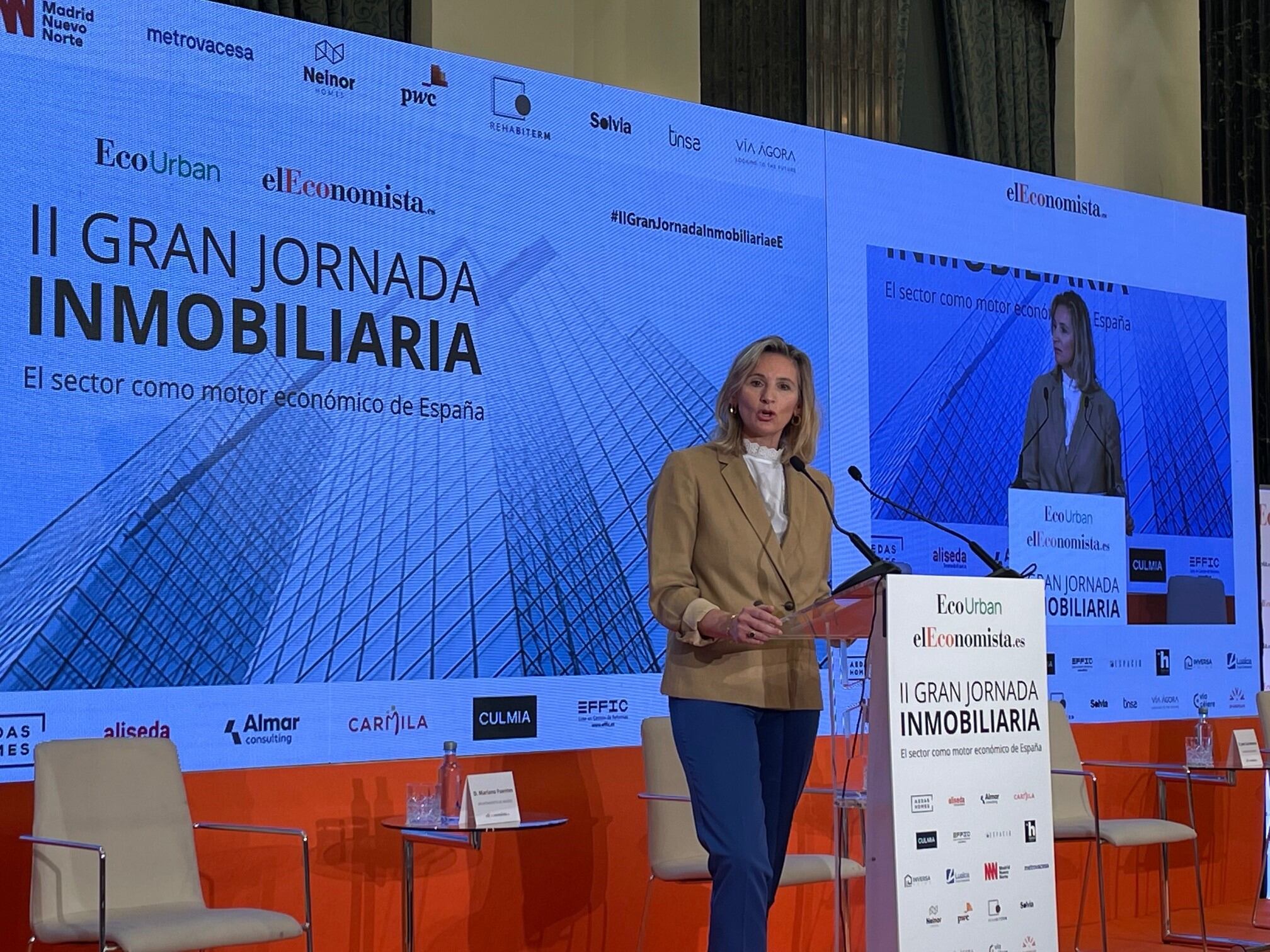 La consejera de Vivienda de la Comunidad de Madrid, Paloma Martín, durante la II Gran Jornada Inmobiliaria