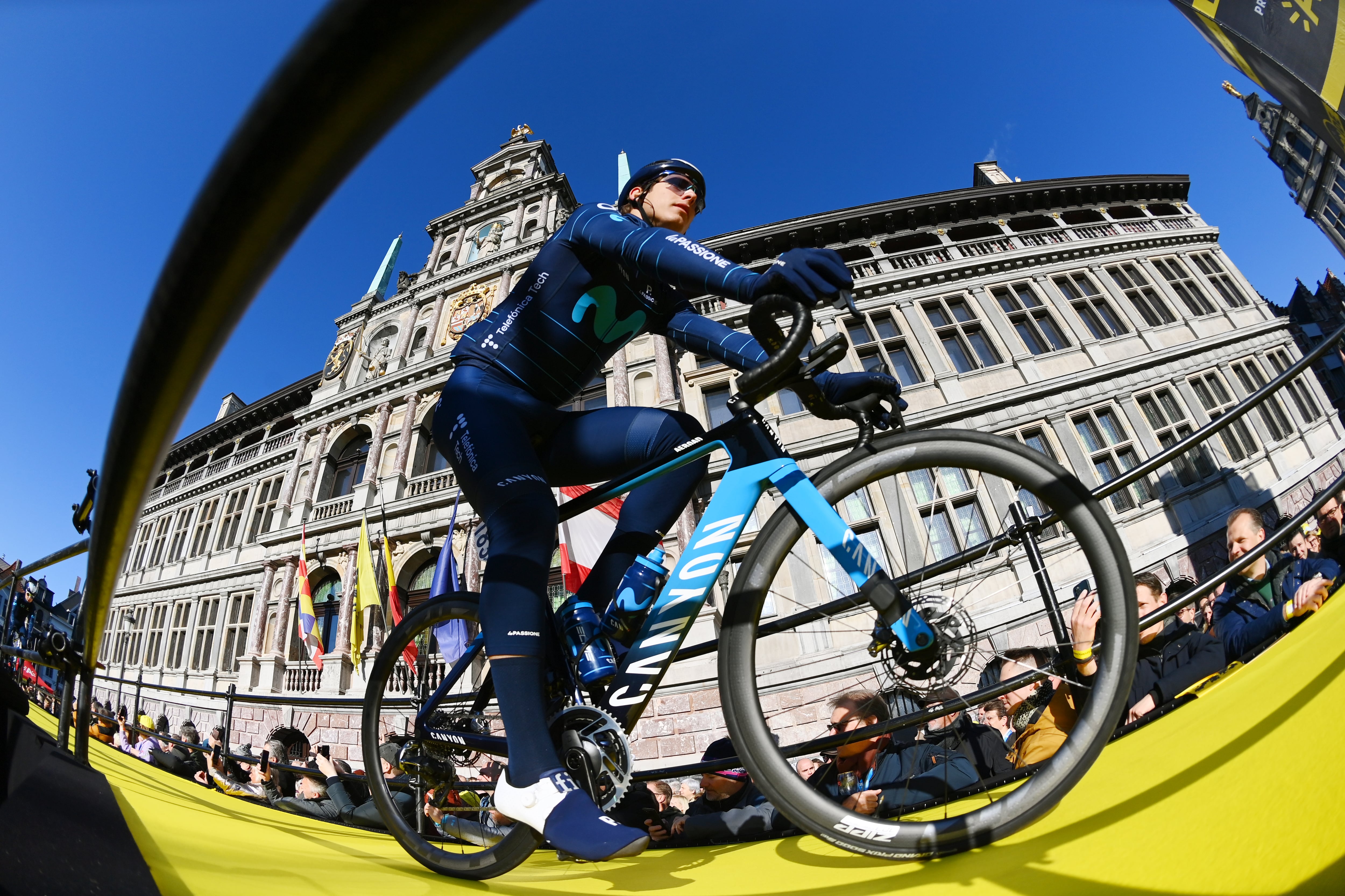 OUDENAARDE, BELGIUM - APRIL 03: 183during the team presentation prior to the 106th Ronde van Vlaanderen - Tour des Flandres 2022 - Men&#039;s Elite a 272,5km one day race from Antwerp to Oudenaarde / #RVV22 / #WorldTour / on April 03, 2022 in Oudenaarde, Belgium. (Photo by Tim de Waele/Getty Images)