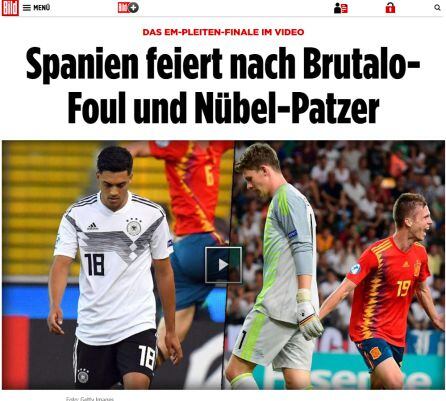 El Diario Bild titula que España venció tras &quot;una falta brutal y un fallo de Nübel&quot;