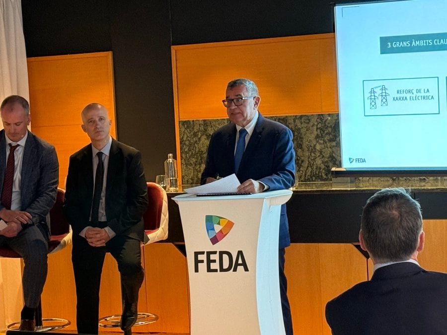 Presentació del balanç anual de FEDA durant el tradicional dinar de Nadal de la companyia amb la premsa.