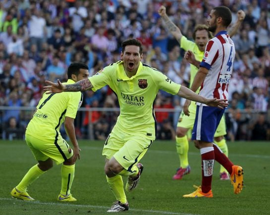 El argentino celebra su tanto en el Calderón.