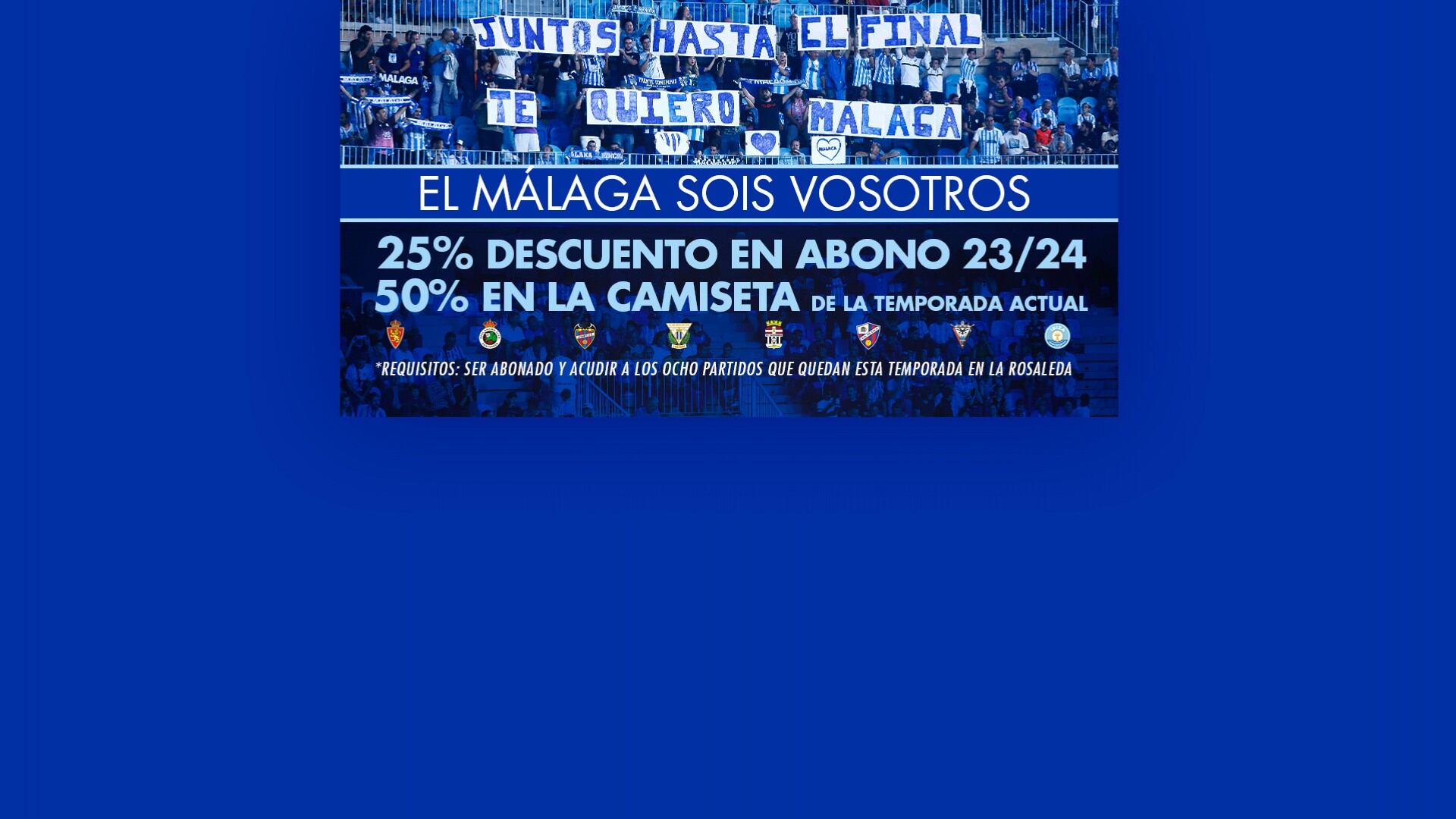 El Málaga pone en marcha una promoción para los abonados y universitarios para el partido ante el Zaragoza