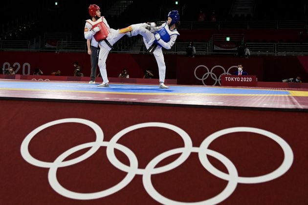 Adriana Cerezo, en la final olímpica en la que logró la medalla de plata.