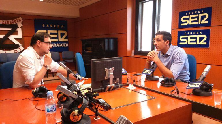 Salva Guardia durante una entrevista en SER Deportivos Aragón