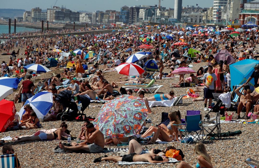 Imagen de la playa de Brighton el pasado viernes 31 de julio.