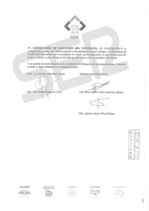 Segunda página del contrato de adjudicación del libro VIP de la ciudad de las Artes y las Ciencias a la empresa Process Color.