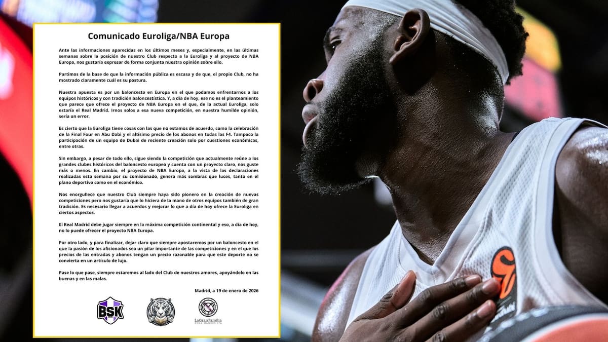 "Ir solos a esta competición sería un error": las peñas del Real Madrid de baloncesto firman un comunicado en contra de la NBA Europa