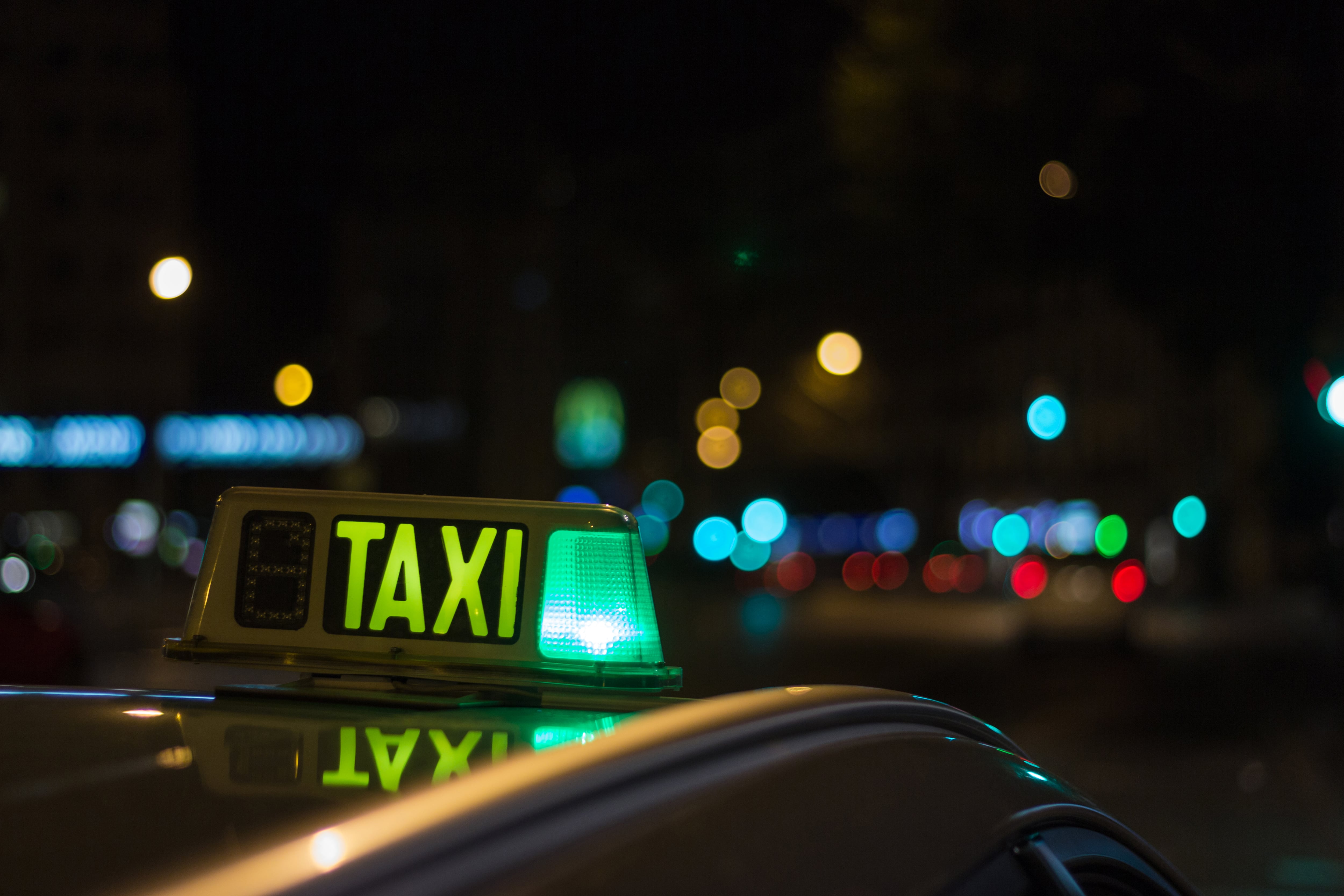 Close-up of a Palma of Majorca taxi sign.