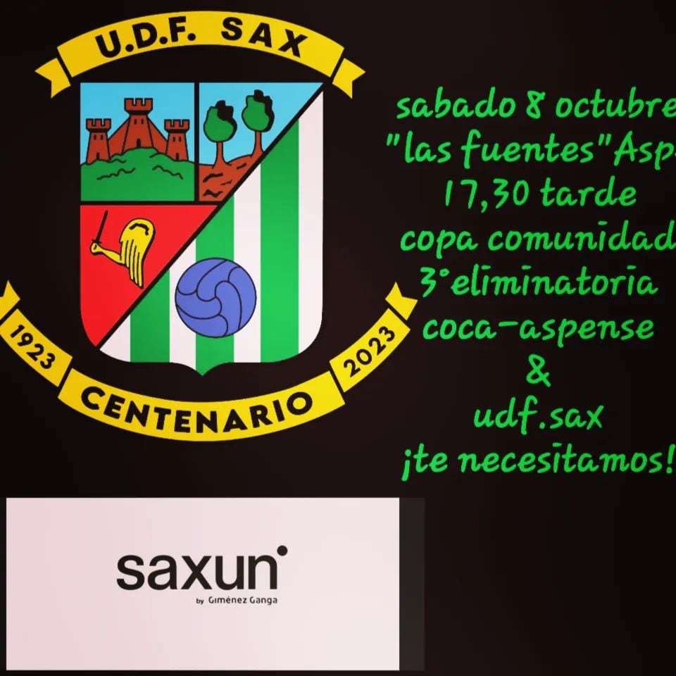 Próximo partido del UD Sax en Aspe