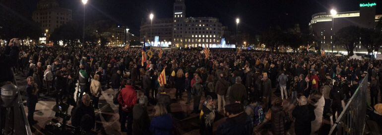 Imatge de la concentració a Plaça Catalunya