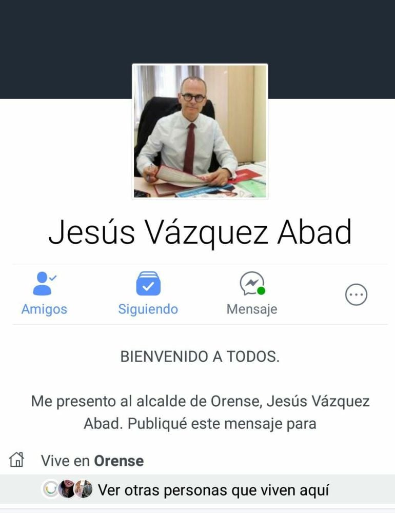 Este es el perfil falso que ha denunciado el alcalde de Ourense.
