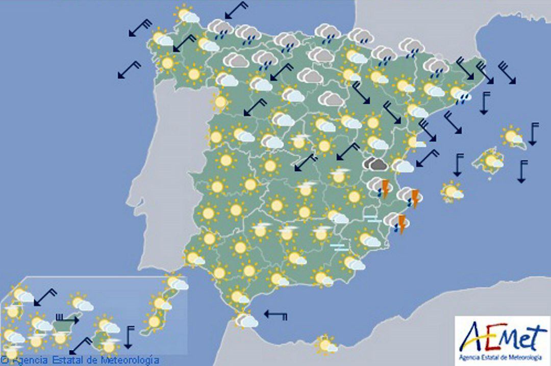 Mapa significativo elaborado válido para el jueves 5.