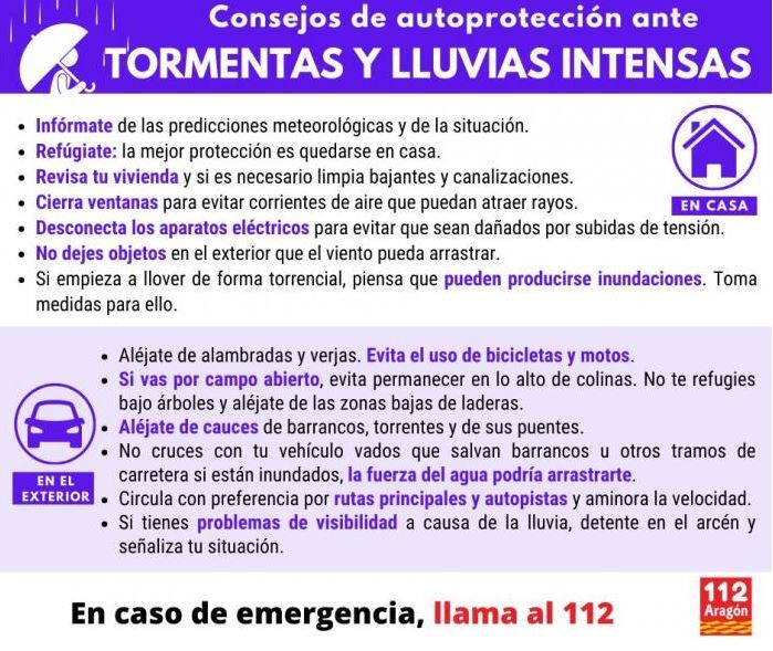 Consejos contra las crecidas por las lluvias