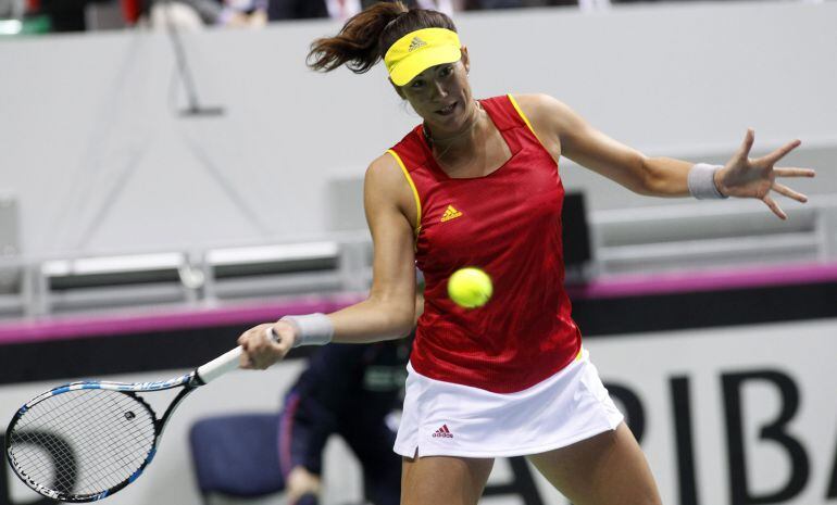 Muguruza, en su victoria ante Jankovic