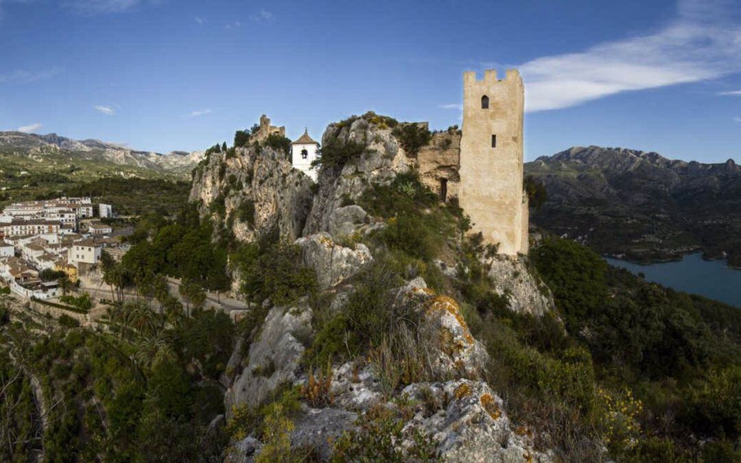 Vista aérea de Castell de Guadalest, en la Marina Baixa