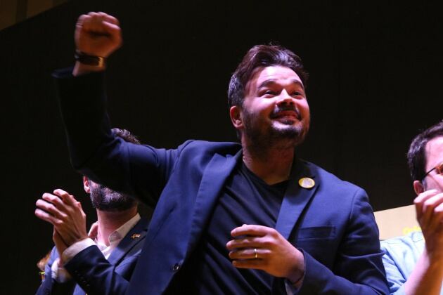 Gabriel Rufián celebra los resultados de ERC