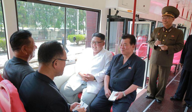 Kim Jong-Un en su visita a Pyongyang