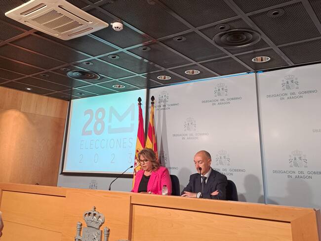 Rosa Serrano, delegada del Gobierno en Aragón durante su comparecencia