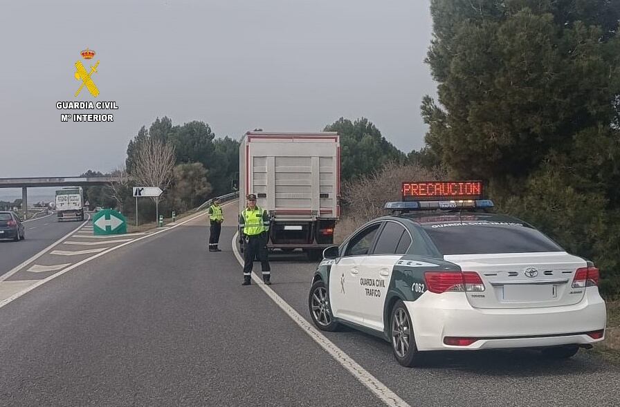 Control de la Guardia Civil en Huesca