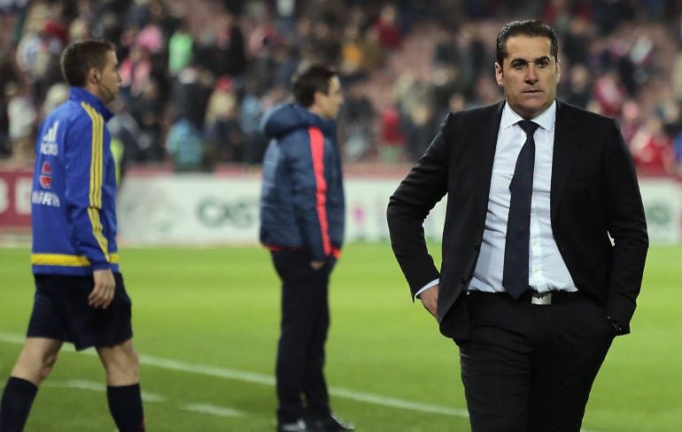 José Ramón Sandoval en su último partido como entrenador del Granada