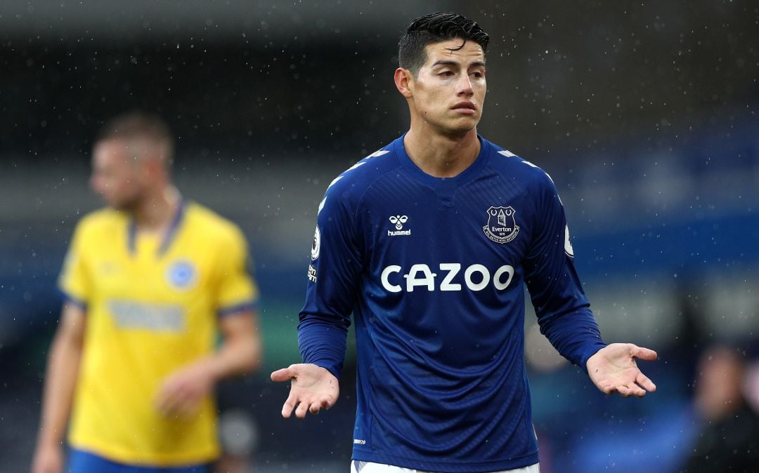 James, durante un partido con el Everton 