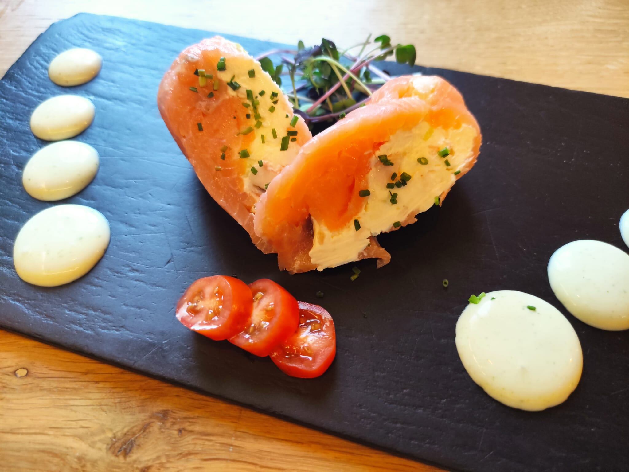 Popieta de salmón ahumado