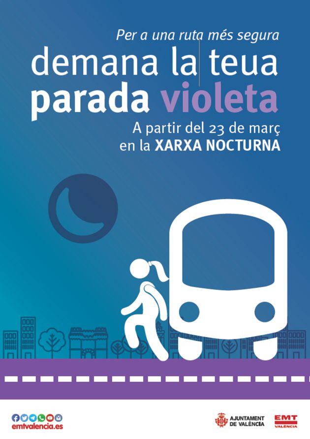 Cartel de la campaña de las &#039;paradas violeta&#039;