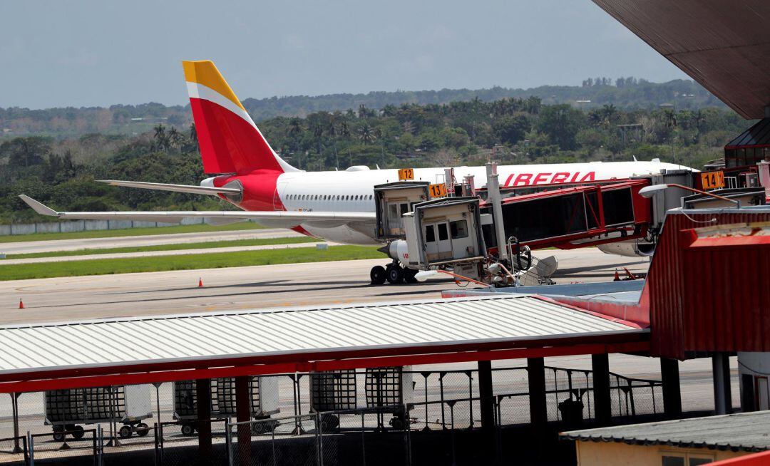 Vista de un avión de Iberia