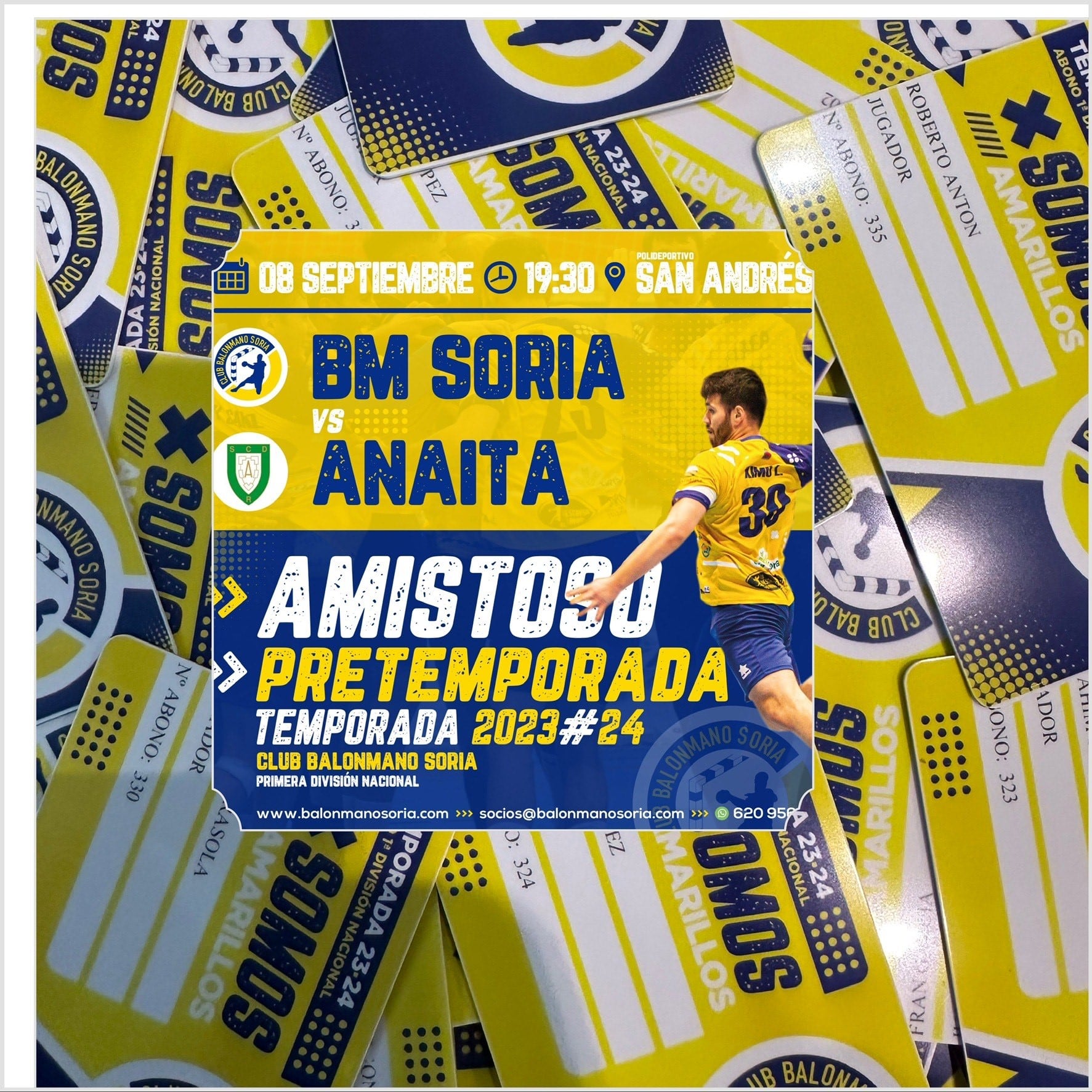 Cartel del último amistoso para el BM Soria.