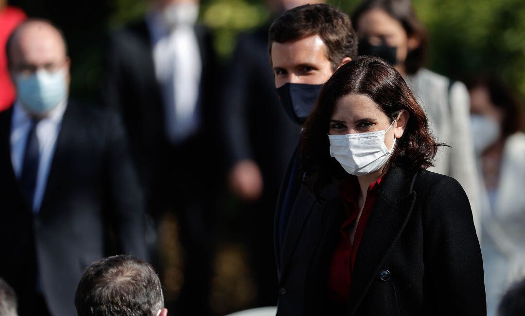 Isabel Díaz Ayuso durante el acto por el Día Europeo de las Víctimas del Terrorismo.