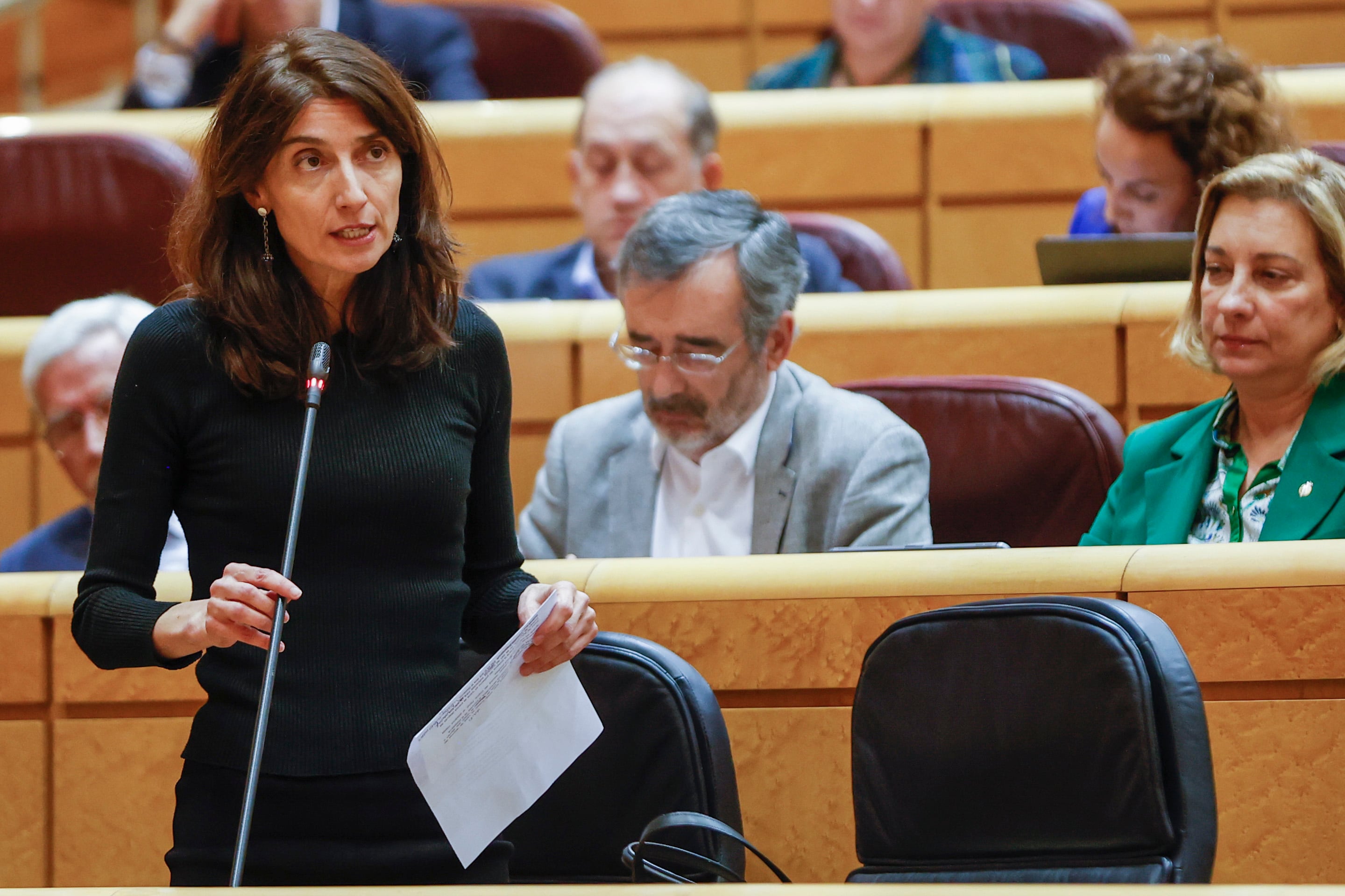 MADRID, 25/10/2022.- La ministra de Justicia, Pilar Llop, interviene durante la sesión de control al Gobierno celebrada en la Cámara Alta, este martes en Madrid. EFE/ Mariscal
