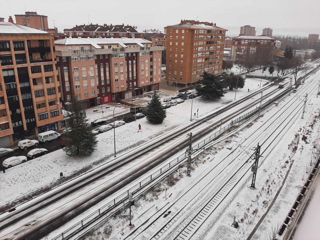 Estampa que ofrece la ciudad de Palencia este sábado