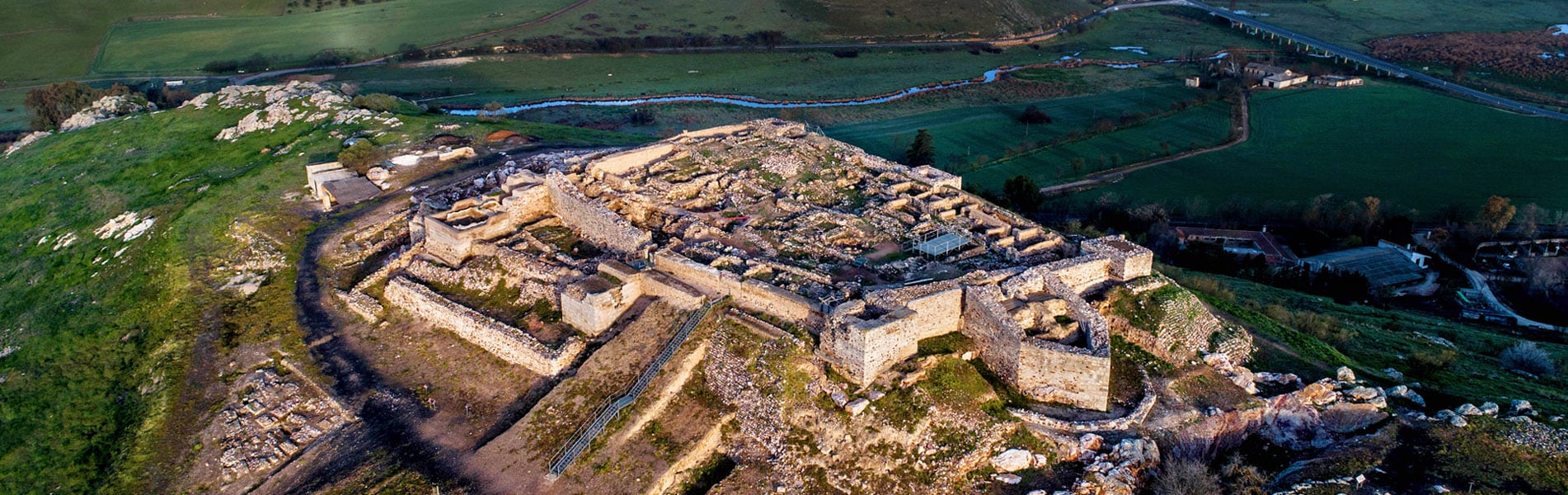 Imagen aérea del Parque Arqueológico de Alarcos, en Ciudad Real