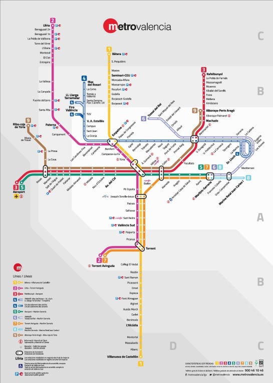 Nuevo mapa de Metro Valencia