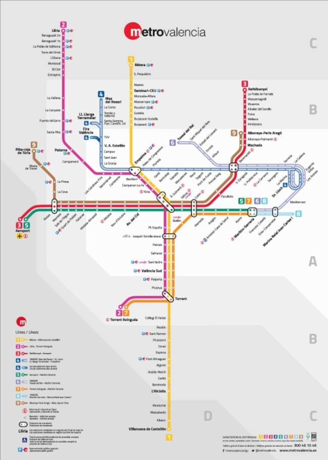 Nuevo mapa de Metro Valencia