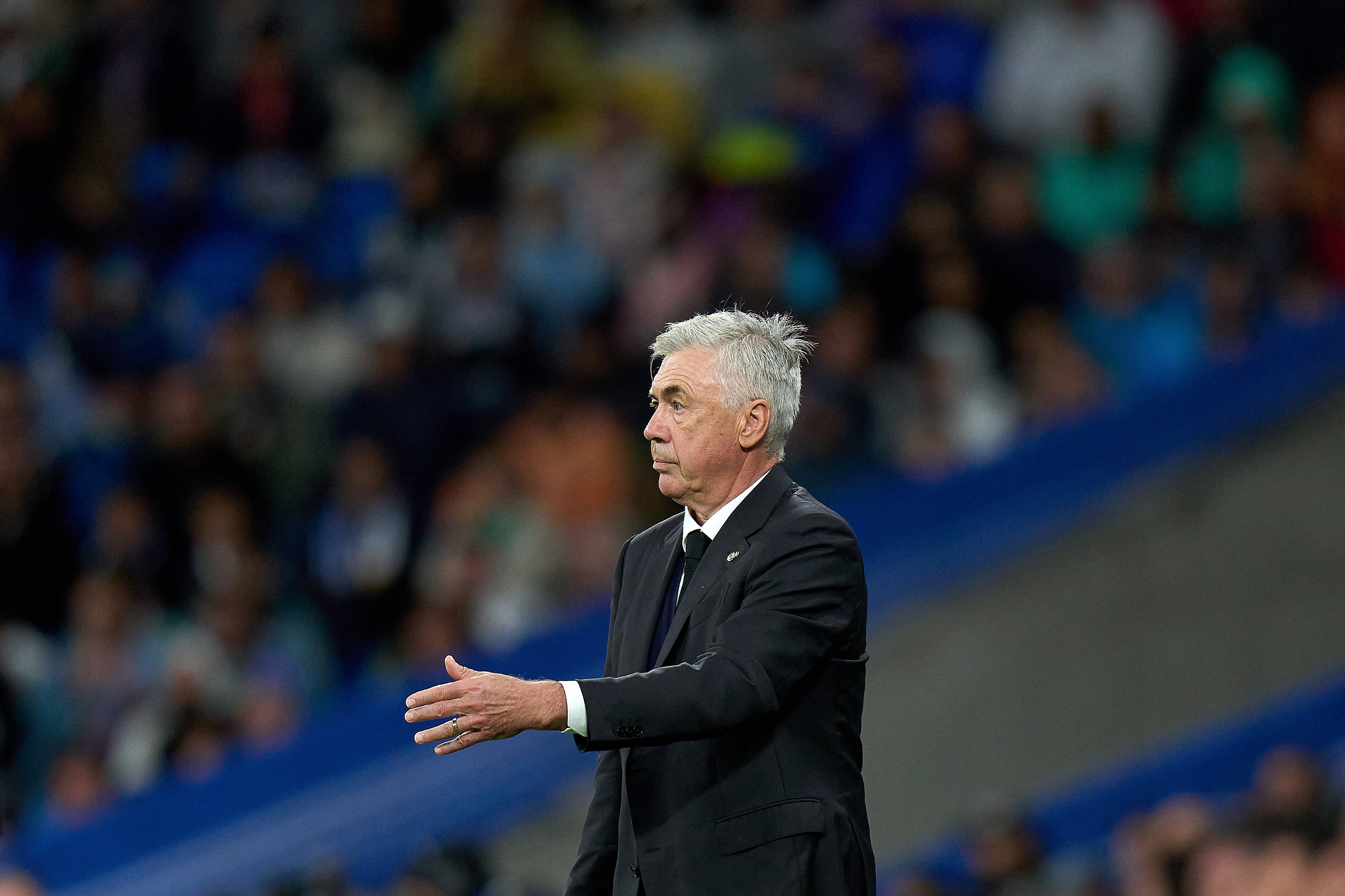 Ancelotti, durante un partido del Real Madrid.