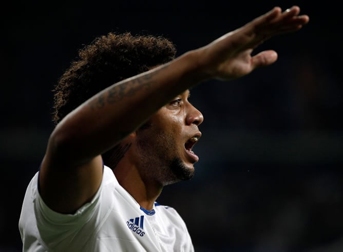 Marcelo, durante un partido con el Real Madrid